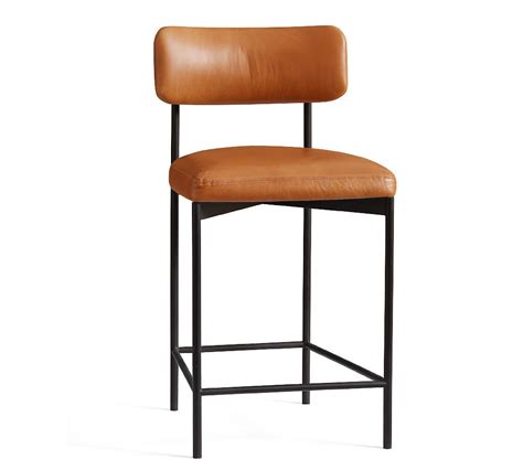 pottery barn leather stool|Maison Leather Stool